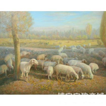 李光标 玉都郊外的羊群 类别: 油画X