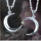 魔兽世界精灵情侣弦月项链吊坠完美版925纯银版配链
